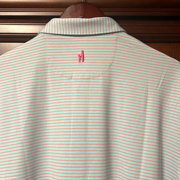 New Johnnie-O Santa Monica Light Blue & Pink Striped Golf Tennis Sports Polo! - Picture 2 of 12
